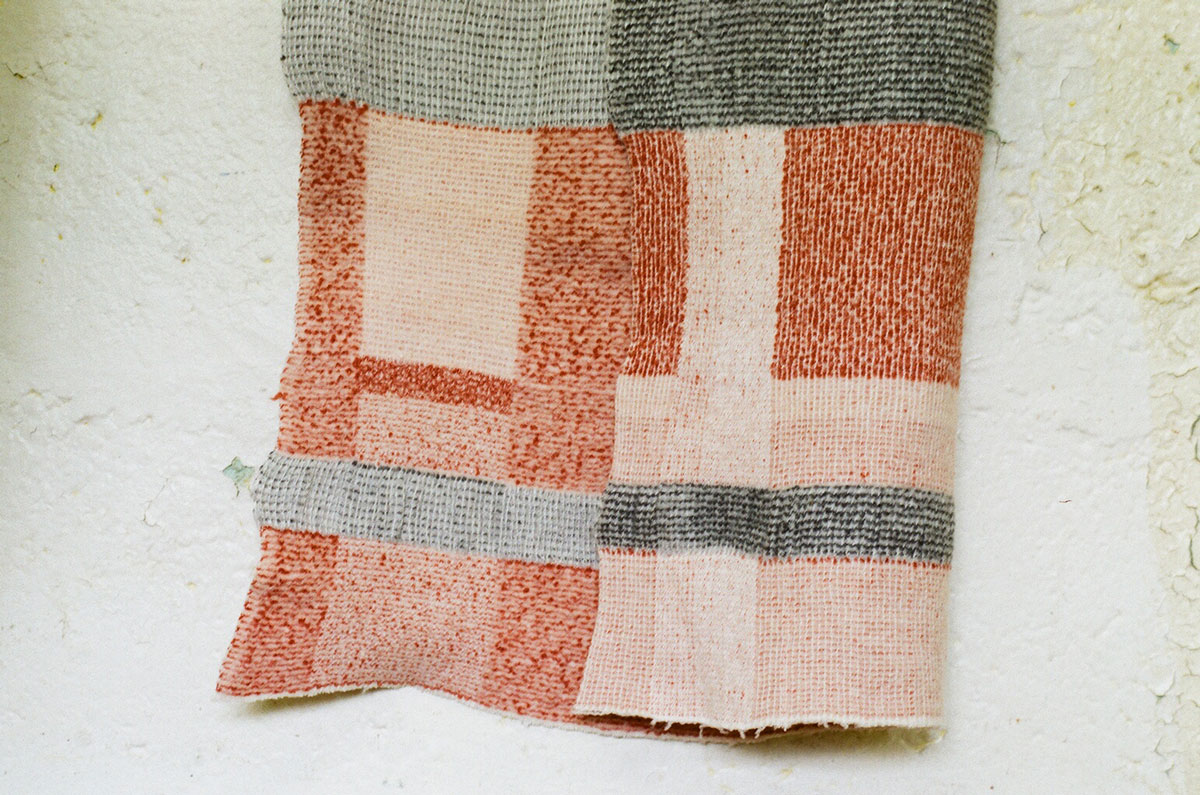 'felted block mimi', silk and merino wool, handwoven