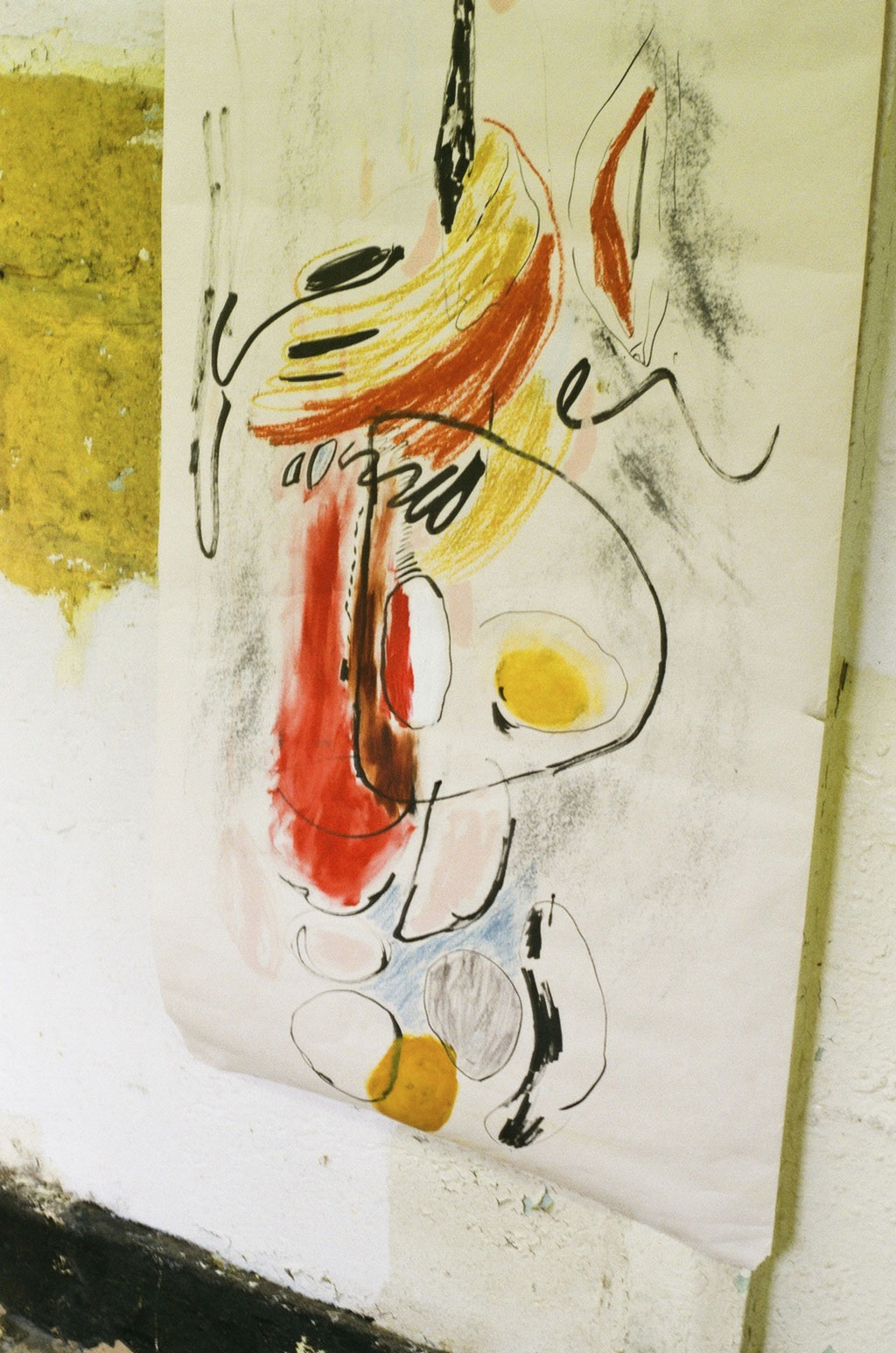 'Under the water and in the sea', oil bar + pencil + ink, 2016